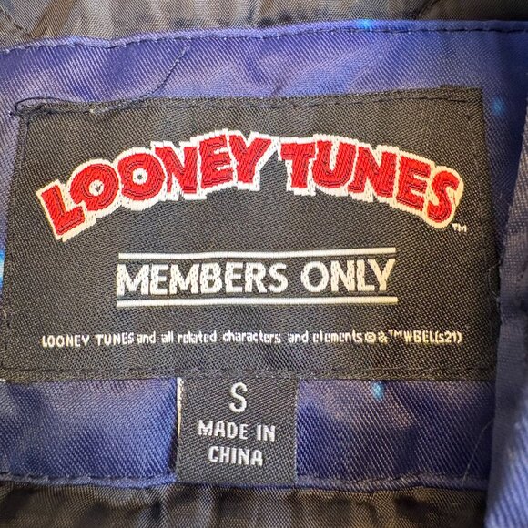 Members Only x Space Jam Tune Squad Puffer Jacket Mens S Faux Fur - Picture 2 of 11